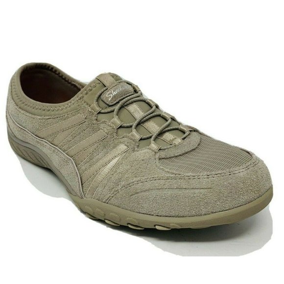 Skechers shoes Womens sz 9 Beige Fabric Elastic - Picture 1 of 9